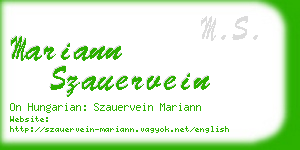 mariann szauervein business card